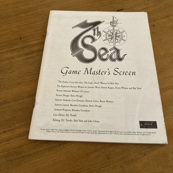 7th Sea Game's Masters GM Screen 1st Edition AEG RPG VGC - Picture 4 of 6